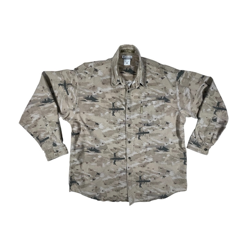 Columbia Men’s XL River Lodge Camo Shirt Hunting Fishing Outdoor Button Up - Picture 2 of 15